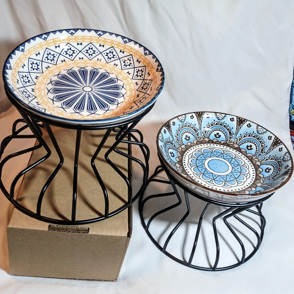 Ceramic Elevated Cat Bowls